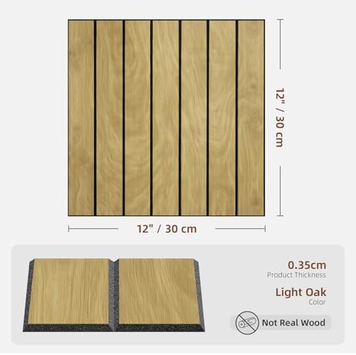 WADILE Peel and Stick Wood Slat Wall Panels 12x12in PVC 30 Pack - Image 2