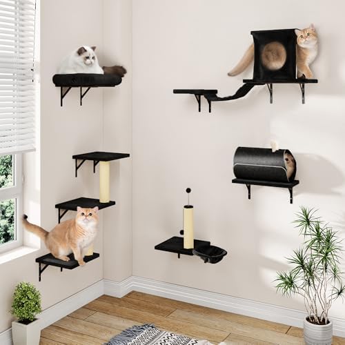 7-in-1 Cat Wall Shelves, Cat Climbing Wall Systems, Space-Saving Wall Mounted - Image 7