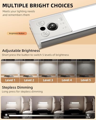 EZVALO 12inch Under Cabinet Lighting, 2 Pack 3100mAh Rechargeable Wireless - Image 6