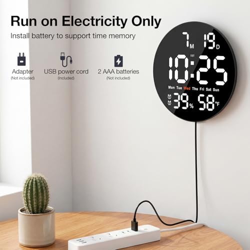 10" Electric Digital Wall Clock - Image 4