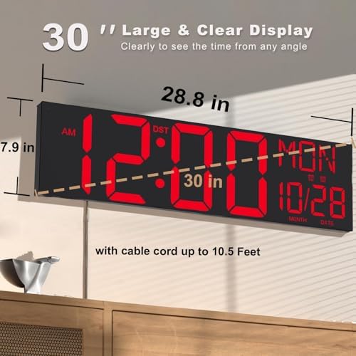 JALL 30" Massive Digital Wall Clock - Image 2