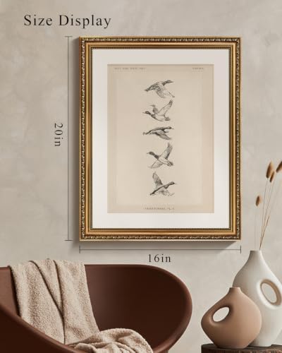 VIYYIEA Vintage Gold Framed Flying Bird Wall Art - Image 3