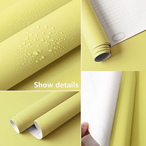 Ismoon Yellow Wallpaper Peel and Stick Lemon Yellow Contact Paper 15.7''×118'' - Image 2