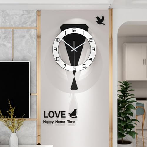 Modern Geometric Pendulum Wall Clock, Acrylic Silent Non-Ticking Battery by Unknown