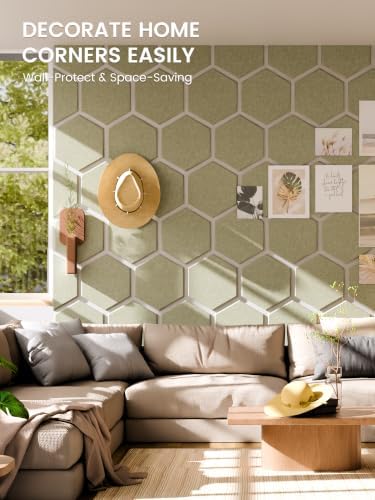 Fluxynara 12-Pack Hexagon Felt Bulletin Board Tiles - Image 4