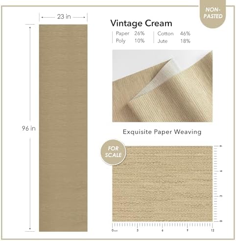 GoDear Design Natural Woven Faux Grasscloth Textured Wallpaper - Image 4