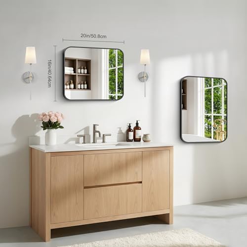 BONEWEI 16x20 inch Bathroom Mirror, Wall Mounted Bathroom Frame Vanity Mirror - Image 7