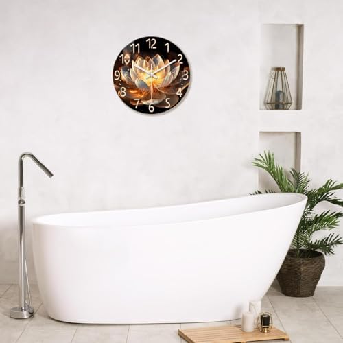 XFM Lotus Flower Wall Clock 16 inch Modern Zen Floral - Image 5