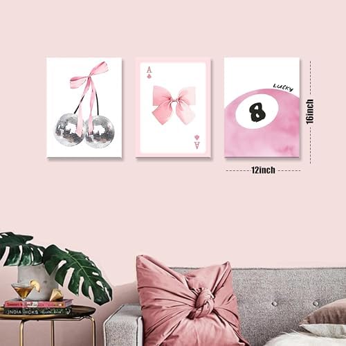 Framed Pink Canvas Wall Decor Set of 3, Girls Preppy Room Decor Picture - Image 5