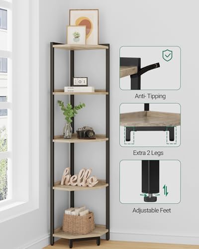 Hzuaneri Corner Shelf Stand, Corner Bookshelf - Image 3
