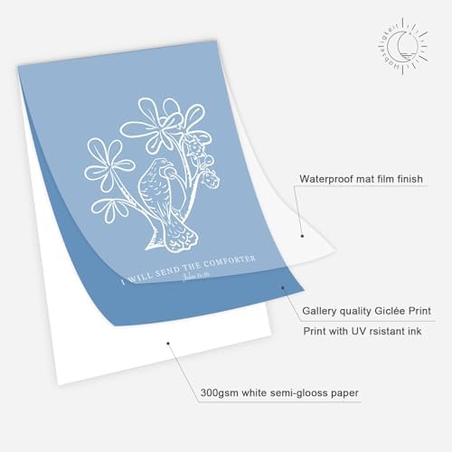Habseligkeit Blue Flower Wall Art Prints, Retro Wall Decors - Image 3