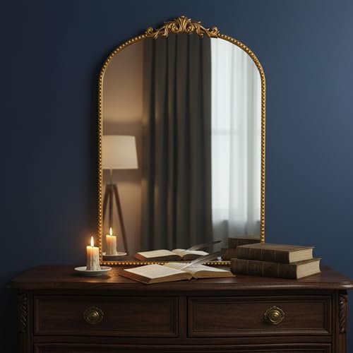 ZIYOO Vintage Baroque Arched Wall Mirror 36"x24" - Image 2