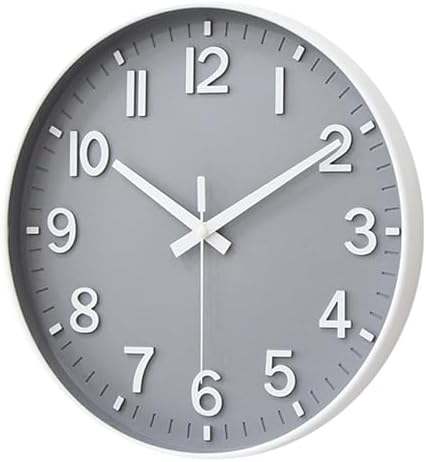 HZDHCLH 10 Inch Wall Clock Battery Operated Silent Non Ticking Gray Modern - Image 2