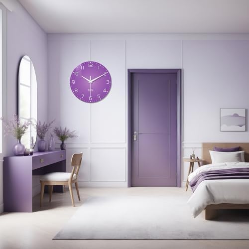 XNM Purple Wall Clock for Girls Bedroom 24 Inch - Image 4