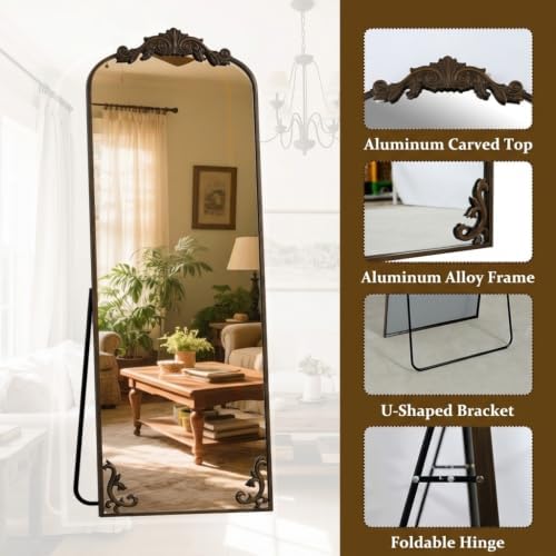 21"x 64" Arched Full Length Mirror, Freestanding Floor Mirror - Image 6
