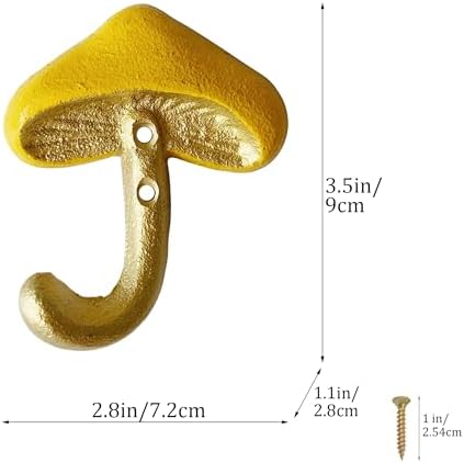 Rustic Mushroom-Shaped Decorative Wall Hook Rack Hangers - Image 7