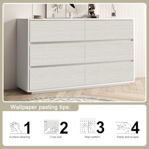 Beige Grasscloth Peel and Stick Wallpaper Fabric Wallpaper 15.7" x 196" Texture - Image 7