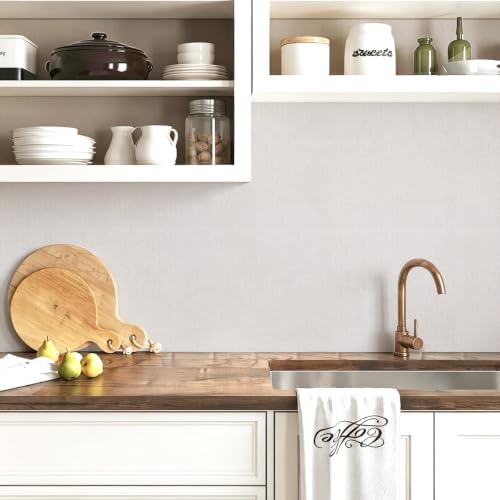 Grasscloth Wallpaper Peel and Stick Cream Wallpaper 16in x 118in - Image 2