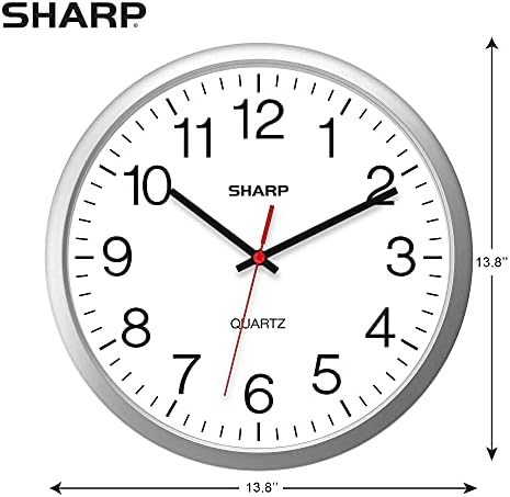 Sharp 14-Inch Battery Wall Clock, Silent Non-Ticking - Image 3