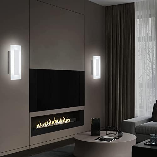 LMQNINE Modern LED Acrylic Wall Sconce Warm White Light Chrome 6000K - Image 3