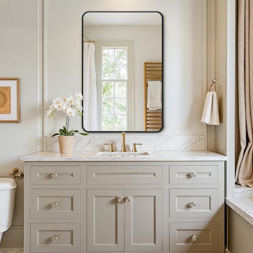 Vanity Bathroom Mirror, 30”x20” Black Bathroom Mirror - Image 3