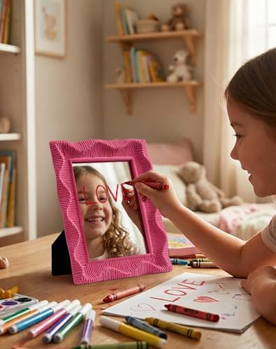Wavy Wall Mirror, Modern Rose Pink Bedroom Decor Aesthetic - Image 2