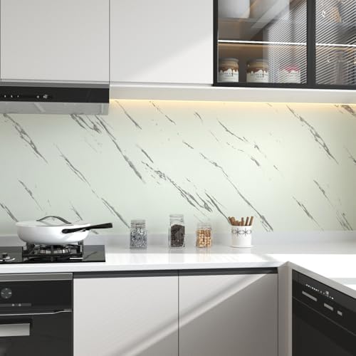 White Marble Wide 48x197 Inch Large Size Removable Peel and Stick Wallpaper - Image 7