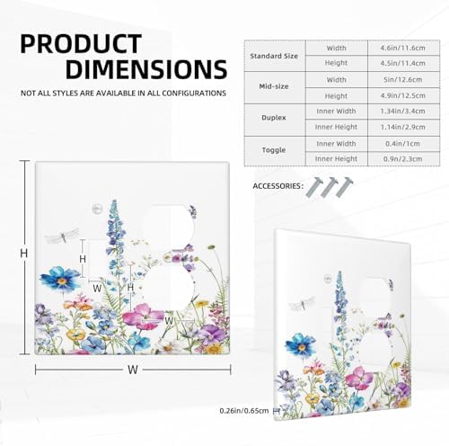 Wallplates Boho Colorful Flowers Plants And Dragonflies 1 Toggle 1 Duplex - Image 5