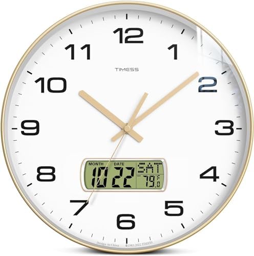 TIMESS 13-Inch Non-Ticking Analog Wall Clock by TIMESS
