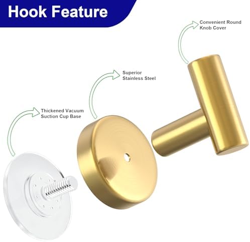 Suction Cup Hooks for Shower, Stainless Steel Shower Hooks for Hanging Towels - Image 5