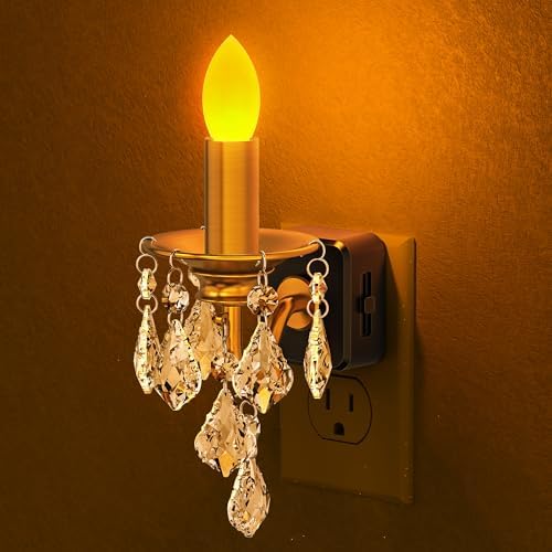 Briignite Chandelier Night Lights Plug into Wall, Amber Night Light Dimmable by WelcometoBriigniteenjoyyourtimehere