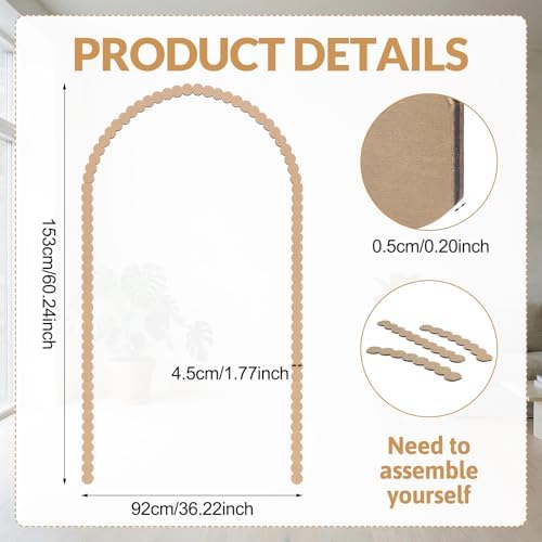 Novabright Unfinished Wood Arch Trim, 60 x 36 Inch - Image 2