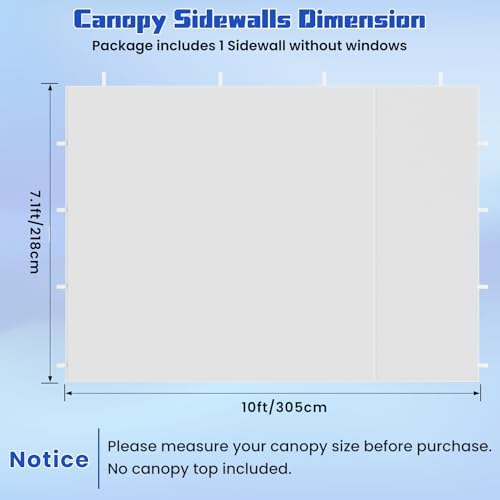 10x10 Canopy Sidewalls, UV Protection, Waterproof, Zipper Sidewall - Image 7