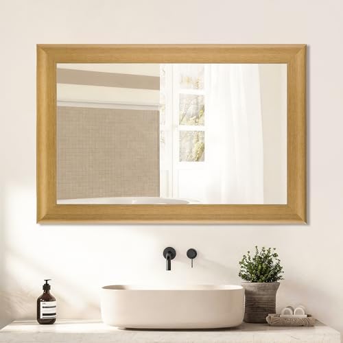 Natural Wall Mirror for Bathroom, Rectangle 24 x 36 inch Vanity Mirrors - Image 2