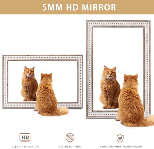 35x23 Inch Wood Rectangle Wall Mirror, Rustic Farmhouse Decorative Mirrors - Image 6
