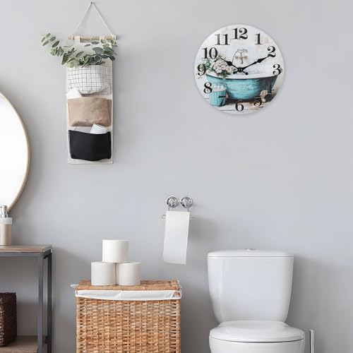 10 Inch Bathroom Wall Clock Rustic Waterproof Glass Wall Clock - Image 6