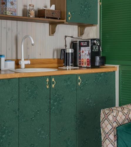 Dark Green Wallpaper Silk Embossed Texture Contact Paper 393in17.7in - Image 5