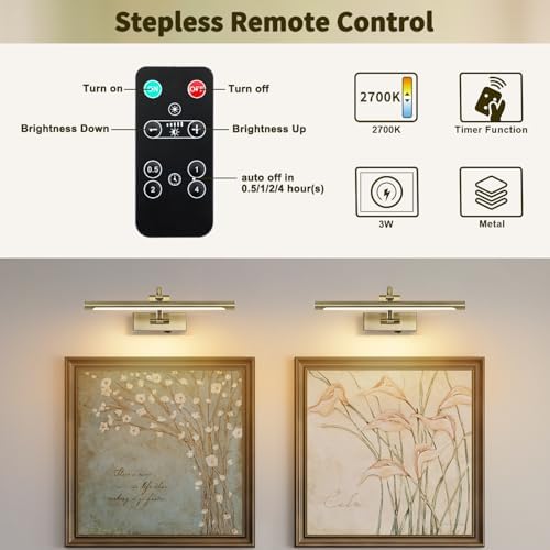 DESOOP Wireless Picture Lights Rechargeable Gallery Lighting Battery Picture - Image 4