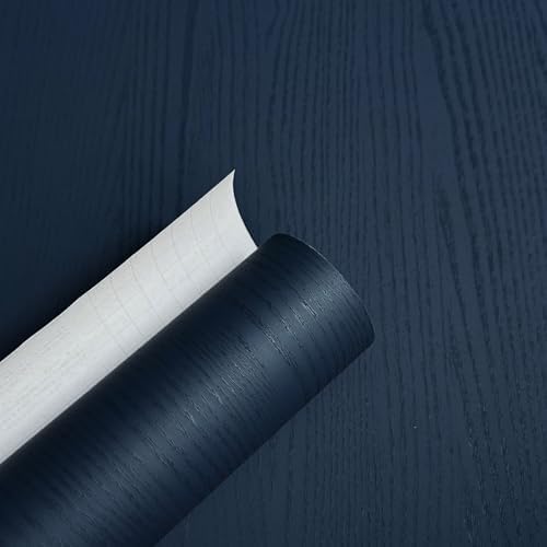 Navy Blue Wood Grain Contact Paper 19.7" x 394", Extra Wide Kitchen Cabinet & - Image 3