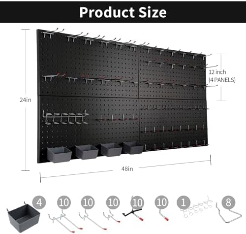 FRAYSCENT Peg Board for Wall 48x24 inch - Image 2