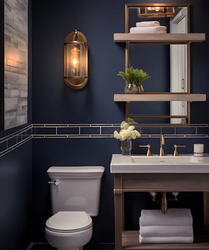 17.3" x 118" Blue Peel and Stick Wallpaper Dark Blue Contact Paper - Image 5