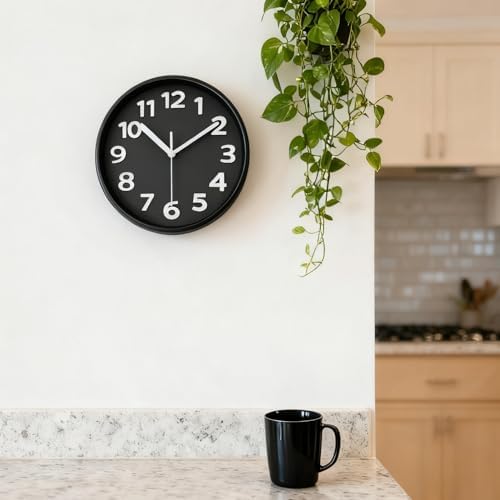 JENLYSTIME 8 Inch Black Modern Wall Clock - Image 3