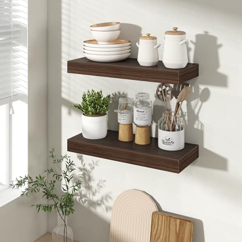 Acovy 16 Inch Floating Shelves for Wall 2 Pack, Wall Mounted Floating Shelf - Image 2