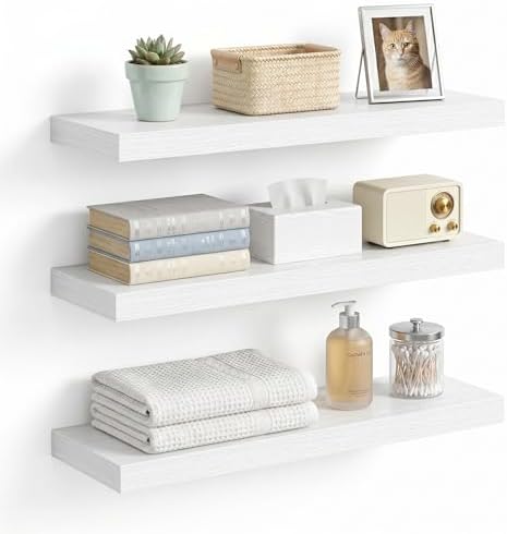 Floating Shelves for Wall, 16 inch Set of 3 Bathroom Shelf Bedroom Kitchen by Unknown