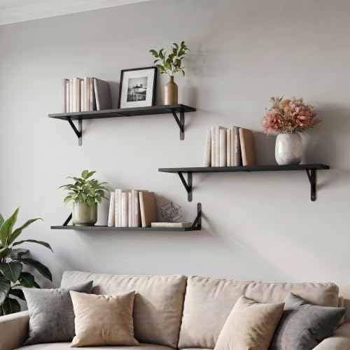 WOPITUES Long Wall Shelves 32″W x 8″D, Floating Book Shelves Max Load 65lbs - Image 5