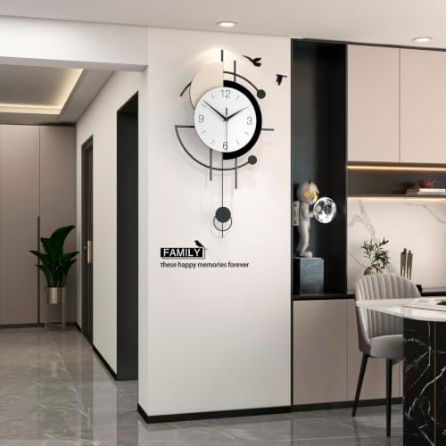 Modern Decorative Metal Pendulum Wall Clock - Image 3