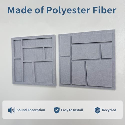 3D Decorative Felt Double-layer Acoustic Panels Grid Pattern - Image 4