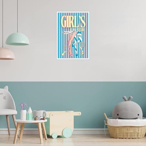 Trendy Always Girls High Heels Poster Funny Cocktail Disco Ball Canvas Wall Art - Image 5