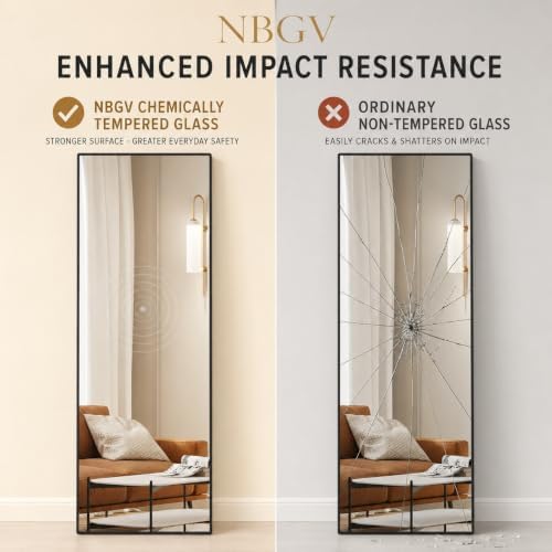 58"x20" Full Length Mirror, Floor Mirror Full Length Black - Image 7
