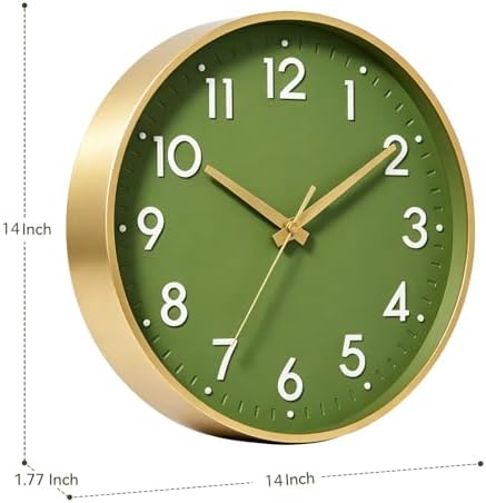 Mosewa 14 Inch Wall Clock Battery Operated Silent Non Ticking Analog - Image 3